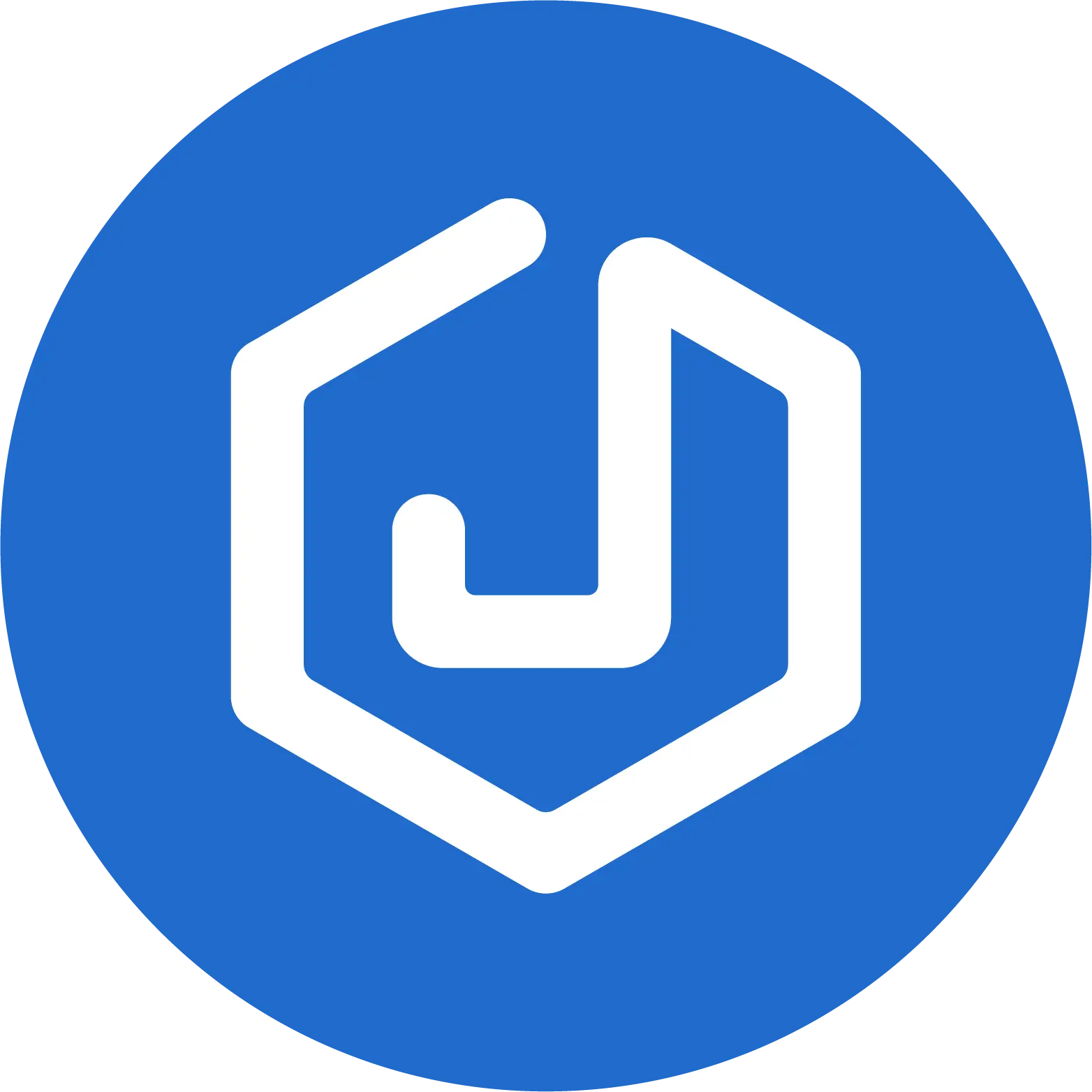 Jack Gledhill's logo - a white hexagonal emblem with a stylised 'J' in the center, in a blue circle